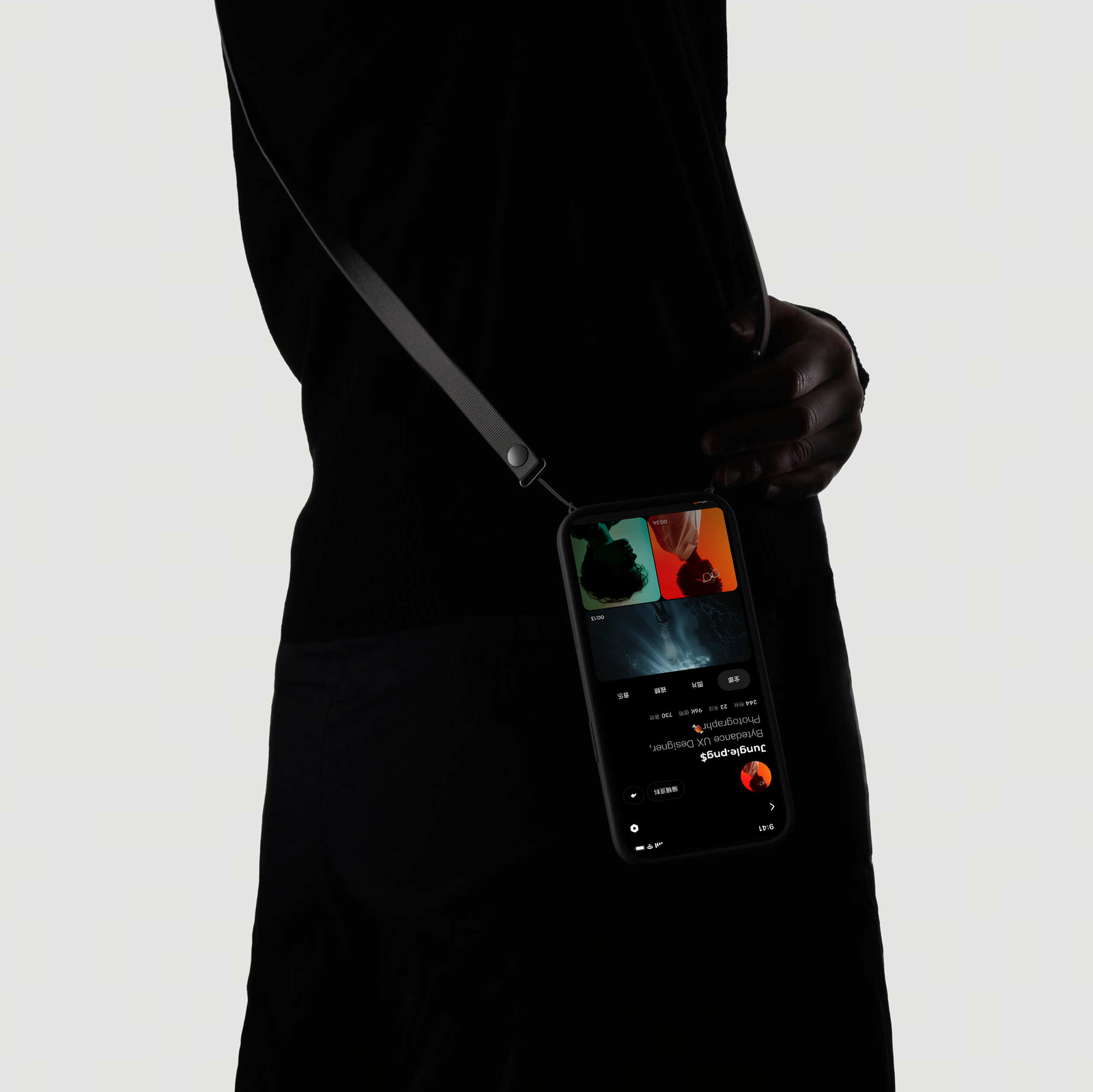 Mobile editor shown in hand